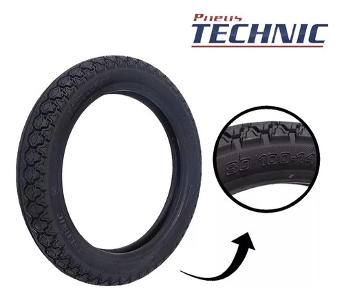 Pneu Traseiro 80/100-14 Tiger Biz Pop Technic 49l C/c