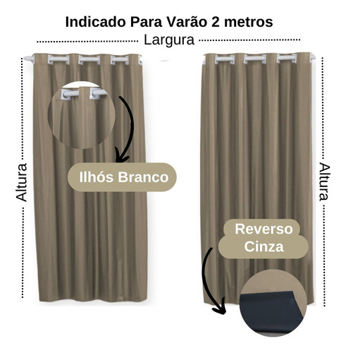 Blackout Pvc 100% Corta Luz Com Ilhós 1,80x1,40- Sala Quarto