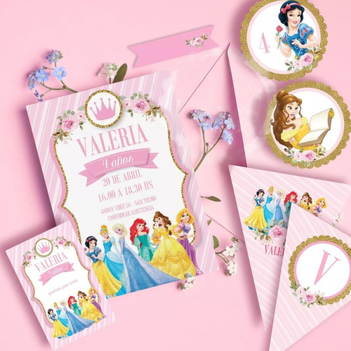 Kit Imprimible Princesas De Disney Editable Cumpleaños