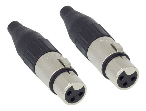 Kit 2 Conector Santo Angelo  Xlr Linha 3 Polos Femea Sa2x