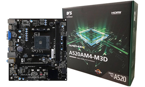 Tarjeta Madre Ecs A520 Amd Ryzen Socket Am4 Ddr4 3200x2 Hdmi