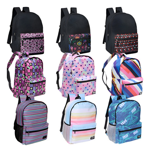 10 Mochilas Faculdade Trabalho Escola Atacado Variadas Desenho Do Tecido Lisa
