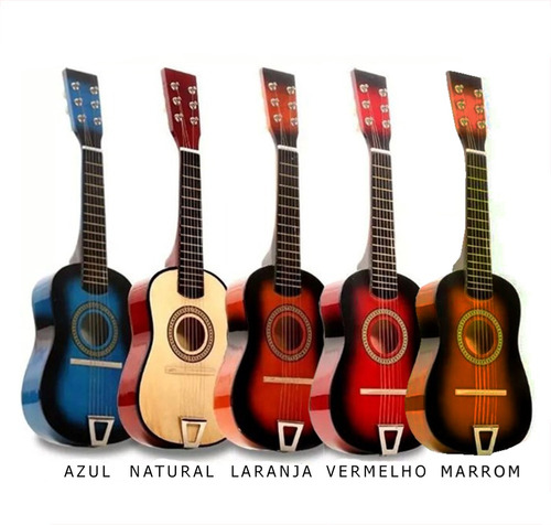 Imagem 1 de 8 de Mini Violão Madeira Infantil Acustico Luxo - Promoção