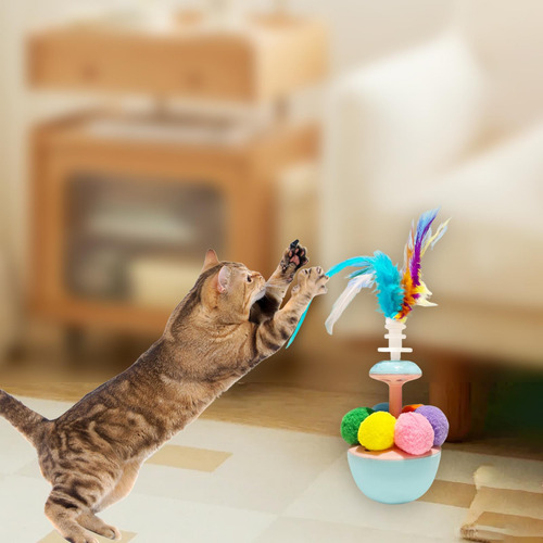Juguete Interactivo Para Gatos Con Forma De Vaso De Plumas,