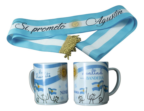 Banda Promesa A La Bandera + Taza Personalizada