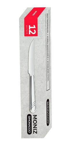 Faca De Churrasco Inox Moniz - 12 Unidades