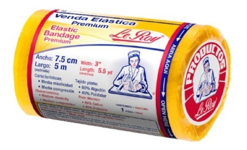 Venda Elastica Premium Herida Leroy 7.5cm X 5m 1pza