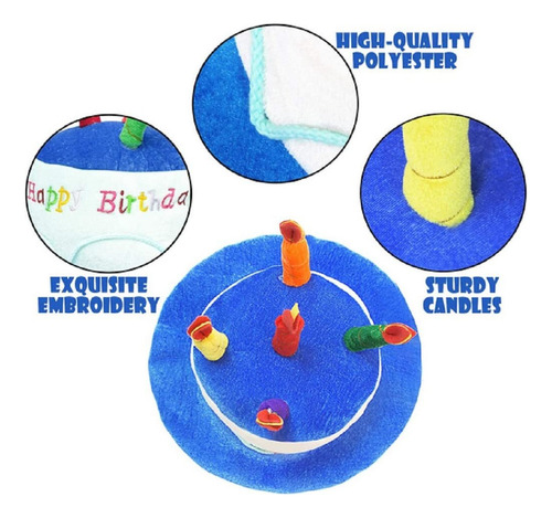 Sombrero De Felpa De Feliz Cumpleaños (2 Unidades, Sombrero
