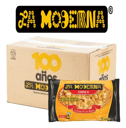 La Moderna Pasta Para Sopa Codo #4 Caja 20/220 Gr