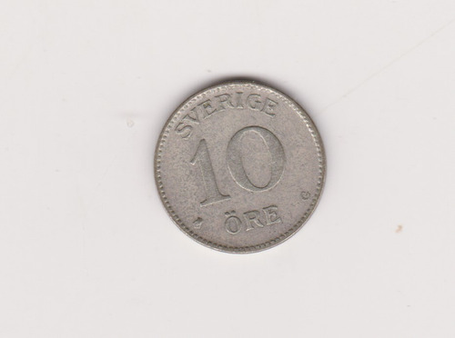 Moneda Suecia 10 Ore Año 1938 Plata Excelente