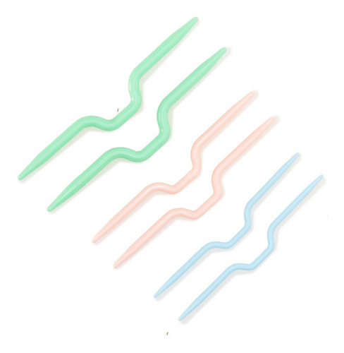 Imagen 6 de 6 de Agujas Para Trenzar De Plástico Cbx 3mm 4mm 5mm X 6 Unidades