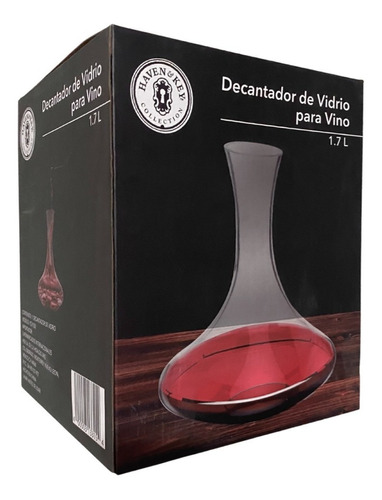 Decantador Oxigenador De Vidrio Para Vino, 1.7 L.haven & Key