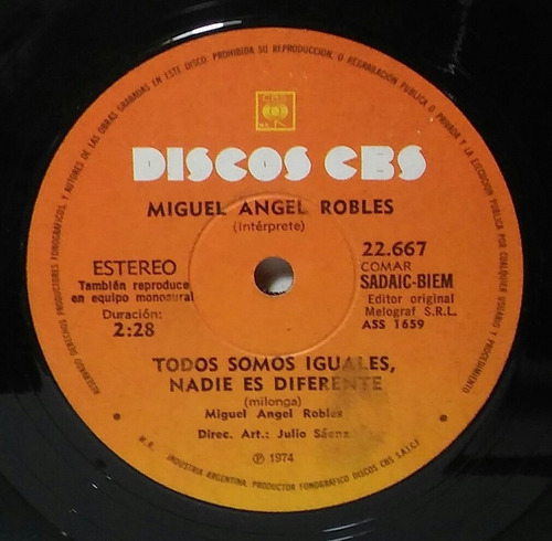 Disco Simple Miguel Angel Robles Cantemos Nuestra Cancion Ex