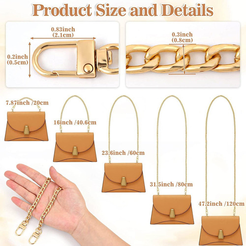 5 Correa De La Cadena De Crossbody Cadena De Oro Para Bolso