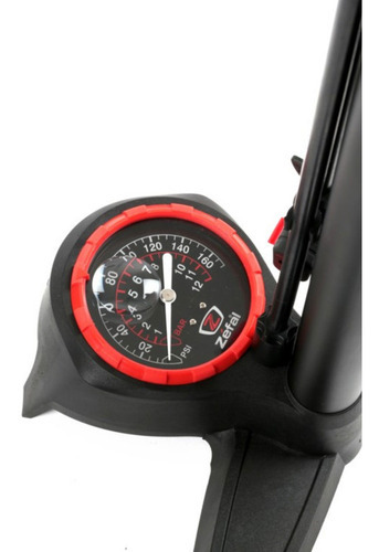 Bomba de bicicleta de alumínio Zefal Profil Max Fp60 174 Psi, cor preta