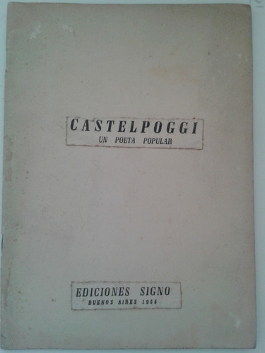Castelpoggi * Un Poeta Popular * Hurtado De Mendoza 1955
