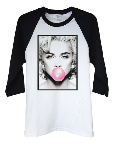 Polera Raglan 3/4 Madonna Bubble Gum Pop Abominatron