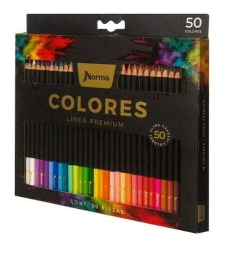 Lápices Norma Premium 50 Colores Pack Profesional