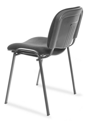 Imagen 2 de 3 de Silla de escritorio Mobilarg Lisy fija tapizada s/brazos base negra negra con tapizado de tela