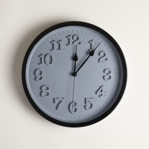 Reloj De Pared Minimalista Grande 30cm Brooklin Black&gray