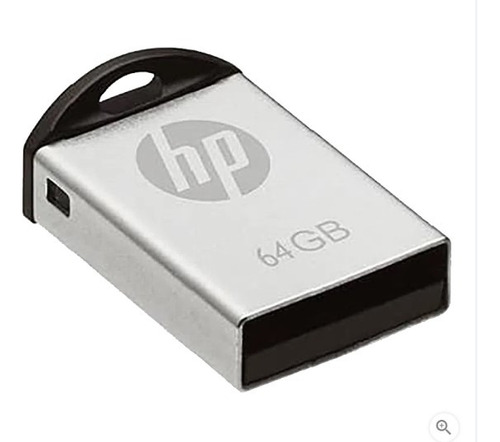 Pendrive Hp Nano De 64gb Metálico Color Plateado