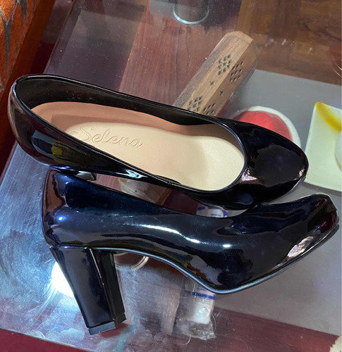 Zapatos Negros De Charol-mujer Talla 36-37