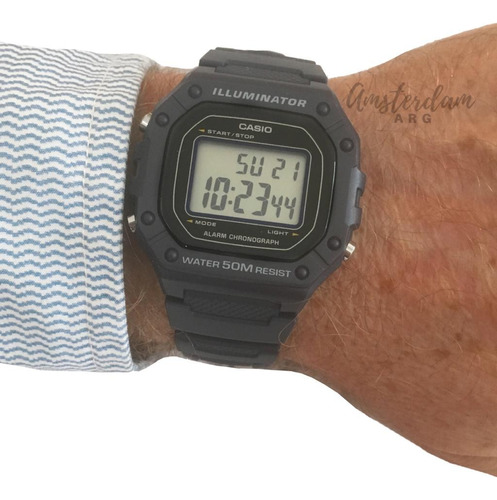 Reloj Casio Digital W-218h Wr50 Ag Oficial Garantia 2 Años