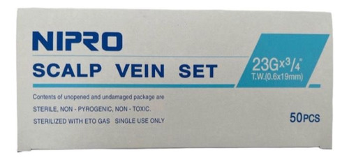 Mariposa Scalp Vein Set Nipro 23g X 3/4 50 Unidades