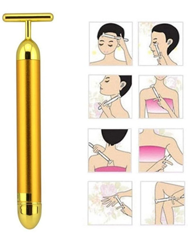 Beauty Bar 24k Golden Pulse Energy Facial Massager, T Shape