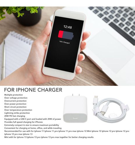 Cargador De Teléfono Usb C 20w Pd Portátil Para 14