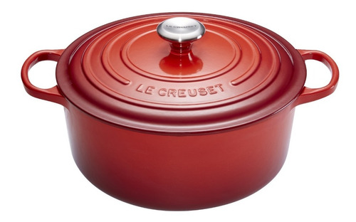 Olla Cocotte Redonda 24cm Bot. Inox Cereza Le Creuset