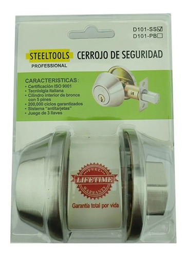 Chapa De Seguridad Llave Mariposa D101pb/d101ss Steeltools