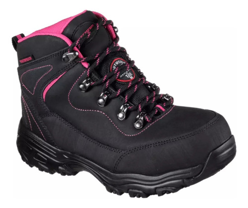 Zapatilla De Seguridad Skechers Amasa Negro/rosado Mujer T39