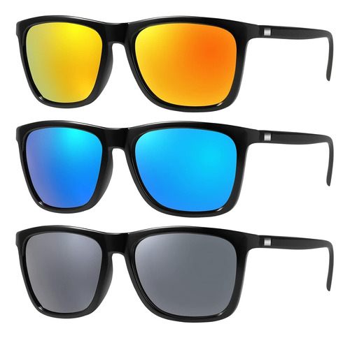 3pcs Lentes Sol Polarizado,uv400 Gafas De Sol Coloradas