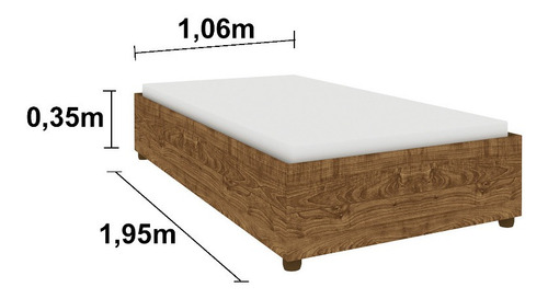 Imagen 3 de 7 de Base Cama Sencilla Color Rustic En Madera Mdp Sin Colchon