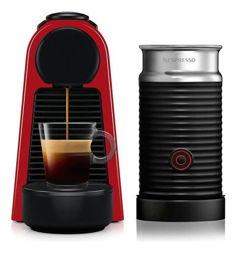 Cafetera Nespresso Essenza Mini D + Espumador Aeroccino Red