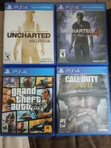 Comprar Lote De 4 Juegos Ps4 - Gta V, Uncharted, Call Of Duty Ww2