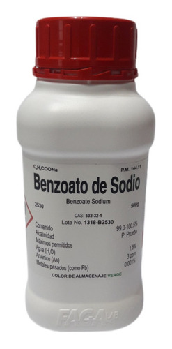 Benzoato De Sodio R. A. De 500 G Fagalab