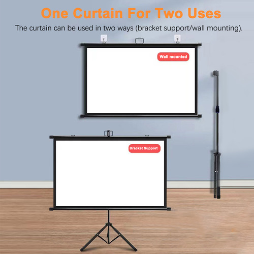 Projector Screen 4:3 Video Projection Screen Wall-mountable
