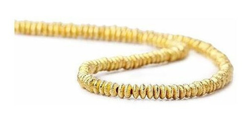 Perlas De Disco Pulidas De Cobre Bañadas En Oro De 2 Mm