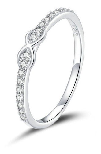 Imagen 1 de 8 de Anillo Compromiso Mujer Amor Infinito Circones En Plata 925