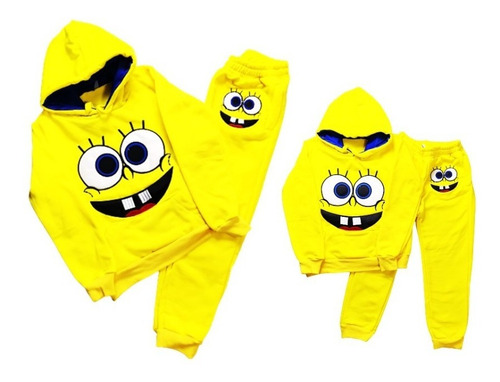 Conjunto Pans Y Sudadera Bob Esponja Con Gorro
