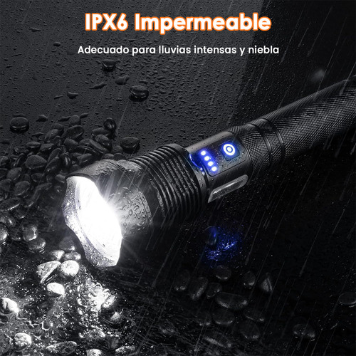 Lampara Tactica 180000lm Rechargeable Led Linterna Potentes Linterna Negro Luz Blanco