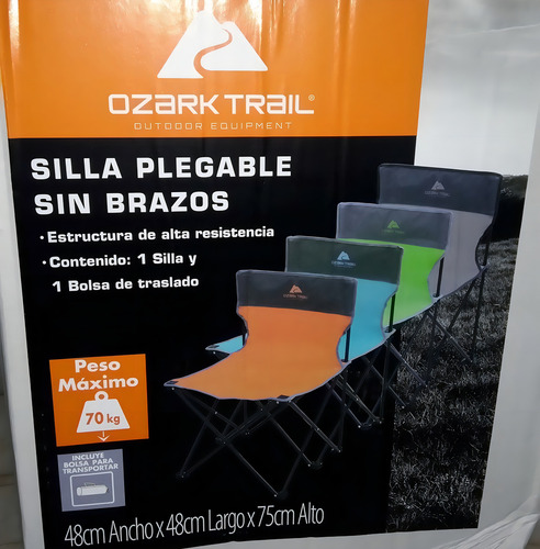 Set De 2 Sillas Plegables Sin Brazos P/camping Ozark Trail Color Verde