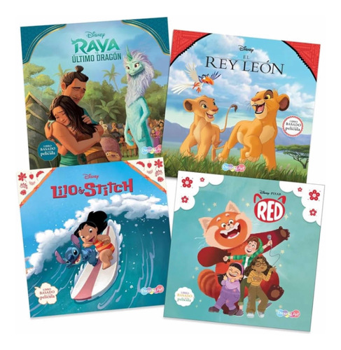 Pack 4 Libros Infantil Película Disney Pixar Colección