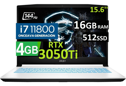 Msi Sword 17 144hz Ci7-11800h 16gb 512ssd Rtx3050ti 4gb 2022