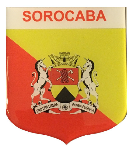 Adesivo Resinado Em Escudo Da Bandeira De Sorocaba