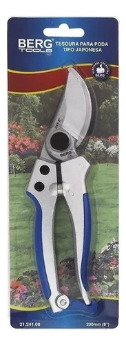 Tesoura Poda Japonesa Profissional By Pass Corneta Berg Cor Azul-turquesa