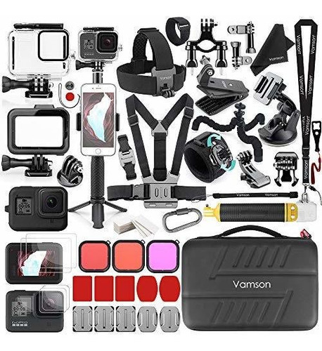 Vamson 64 In 1 Accessorie Kit For Gopro Hero 8 Black