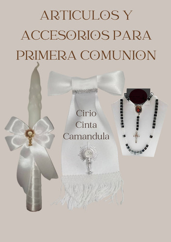 Kit Primera Comunión Niño (cirio + Cinta + Camándula)